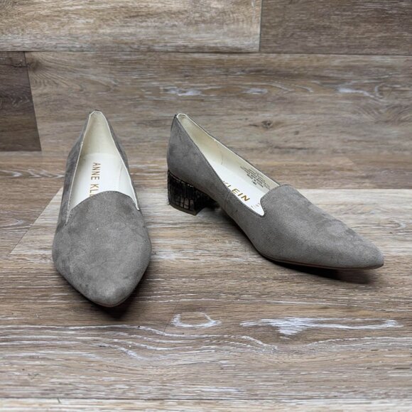 Anne Klein Kalonie Tan Textile Pointed Toe Low Heel Slip On Shoe Women's Size 7 - Picture 6 of 7